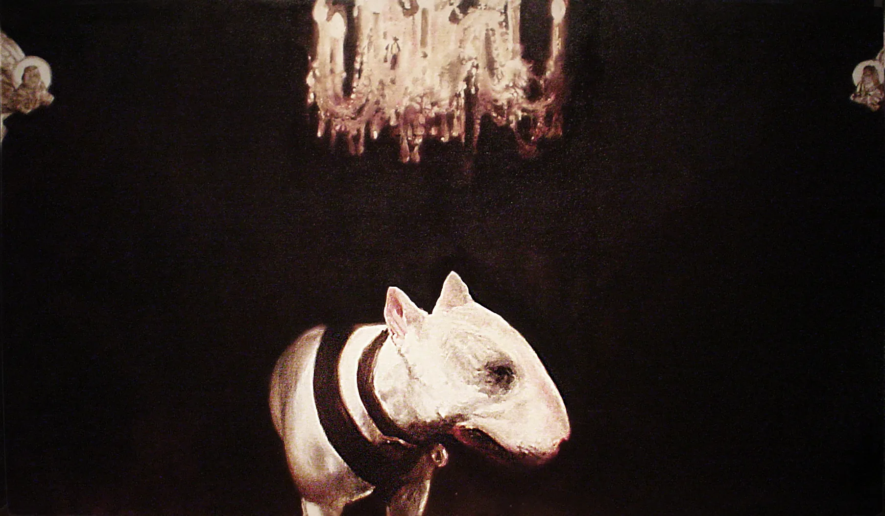 White Bullterrier with Angels